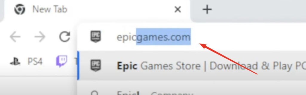 Opening epicgames.com on PC