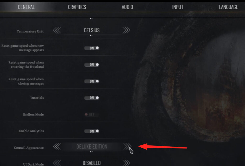 Frostpunk 2 Game Settings